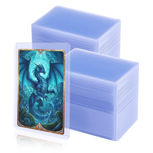 Mcbazel 100 pcs 3 x 4 Inch Toploader Card Sleeves Plastic Trading Card for Baseball Card Protective Card Holder for Standard MTG YuGiOh TCG