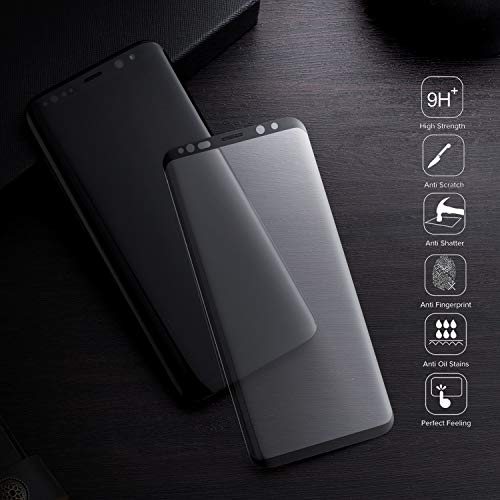 Image of Screen Protector for Samsung Galaxy Note 8 | Note 9 (Black) Tempered Glass Edge-to-Edge Full Glue Curved Screen Guard With Installation Kit.