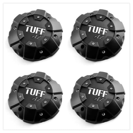 Tuff at Wheels C611901 Stain Black Wheel Center Hub Cap C706901 with Screws (4)