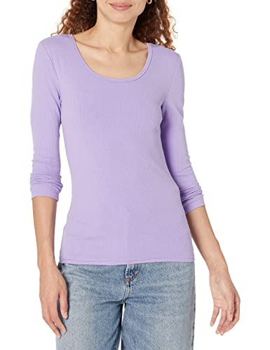 Image of Amazon Essentials Women's Long Sleeve Slim-Fit Rib Scoop Neck Sweater, Fall Tops, Pack of 2