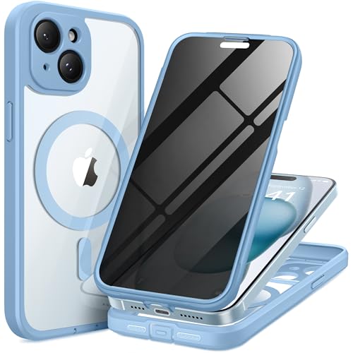 Coque iPhone 15 Plus MagSafe TIESZEN intégrale rigide anti-espion