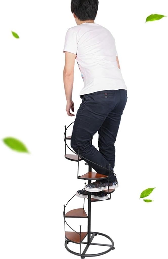 Decor Stair Shape Spiral Plant Stand for Holds 8-Flower Pot, Flower Pot Holder Planter Organizer Shelf, Multiple Rack Wrought Iron Plant Shelf for Garden Indoor Outdoor Home