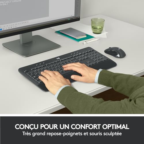 Logitech Ensemble clavier et souris sans fil MK545 ADVANCED, disposition QWERTY US International - Noir