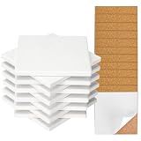12 Pack 4 in Unglazed Ceramic Coasters with Corks Backing for Art Crafts