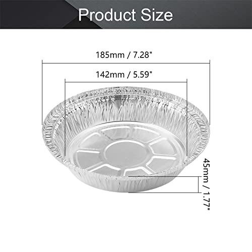 Image of Othmro 20 Pack Aluminum Pans 142mm(Bottom)*185mm(Top) Dia Disposable Foil Pans Cookware Great for Baking, Cooking, Grilling, Serving & Lining Steam Table Trays Chafers
