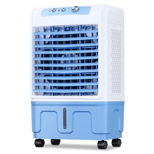 Enfriador evaporativo portátil con bolsa de hielo, ventilador de aire acondicionado de 3 velocidades, funcionamiento silencioso, tanque de agua grande, ideal para uso doméstico y de oficina