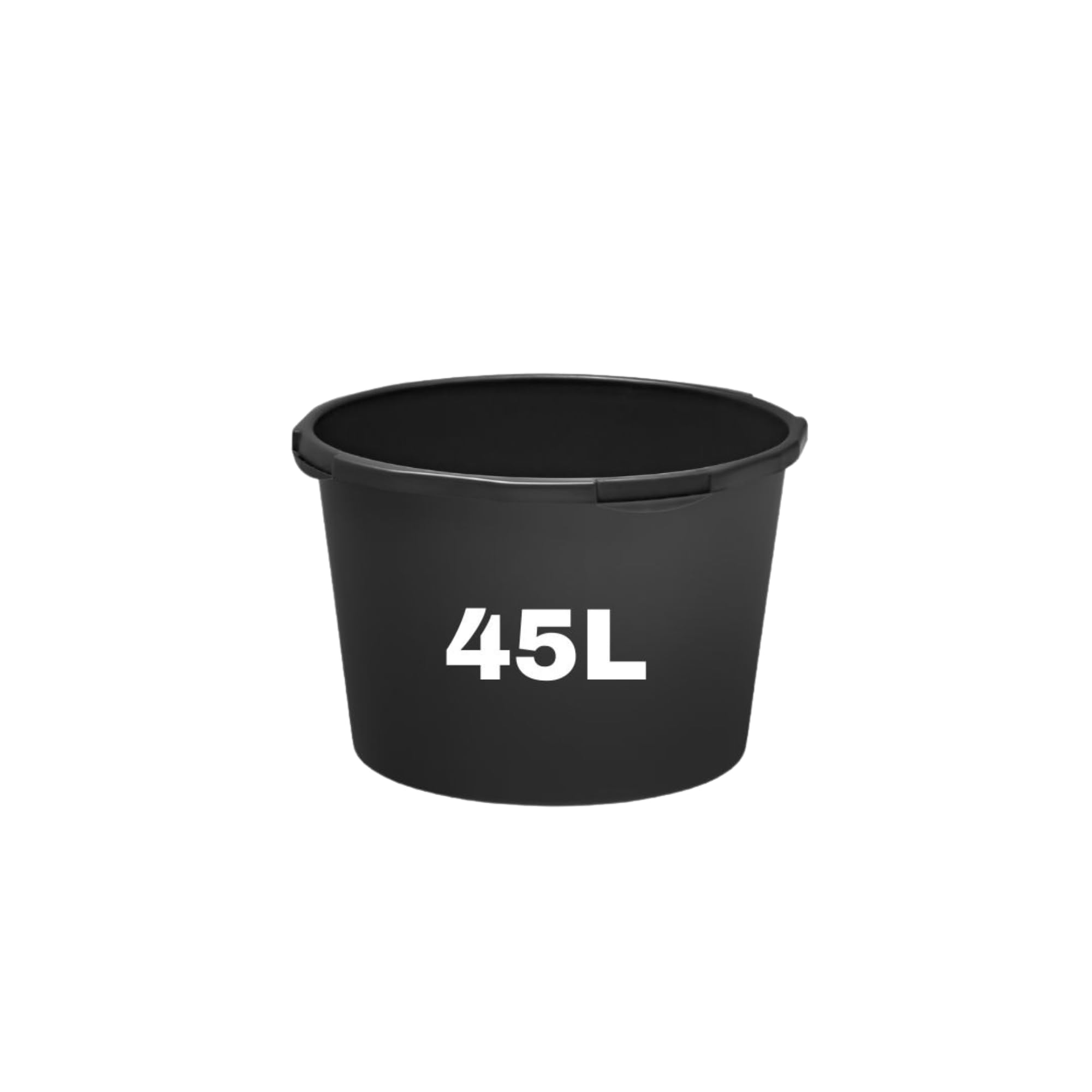 Black 45L Liters Round Plastic Buckets Heavy Duty Bulilders Bucket Mortar Plasterers Strong