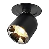 dr.lazy 12w led faretto da incasso, luci da incasso, faretto lampada, plafoniera faretto, lampade da soffitto, faretto orientabili, spot light, ip20, foro di montaggio 75mm (nero/bianco caldo)