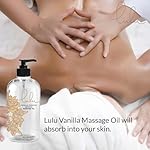 Lulu Vanilla Massage Oil with Fractionated Coconut & Cocoa Butter, Deeply Nourishing Non-Greasy Body Oil for Smooth Skin & Relaxation, for Date Night, Couples Massage & Massage Therapy, 16 fl oz Pump - Image 2