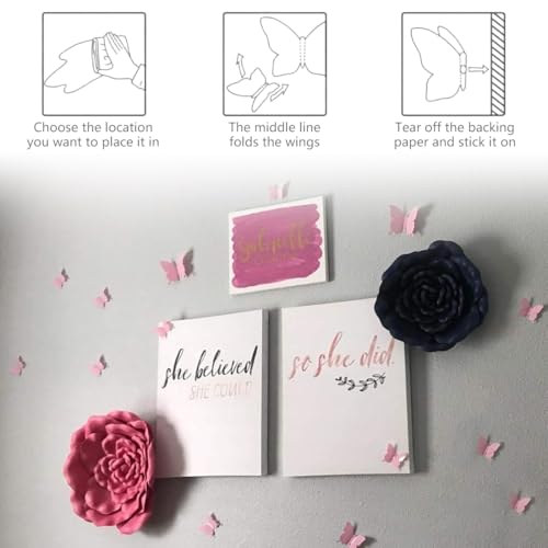 24 vinilos decorativos de mariposas pastel para cuarto miniatura 3