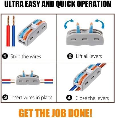 Image of XELYTON Wire Clip Connector, Universal Connection Terminals, Circuit Inline Splices Electric Connectors, Quick Connect & Freely Assemble Electrical Splicing Kit for Compact (2 In 2 Out, 5)