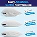 Sidney Sleep Pillow for Side and Back Sleepers - Comfort for Neck and Shoulder Pain - Adjustable Contour Fill - Queen Size - Extra Fill Included (White)