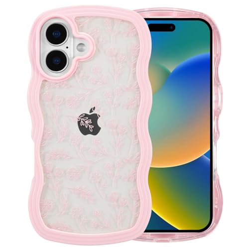 Coque transparente iPhone 16 anti-rayures motif fleur rose pour look féminin chic