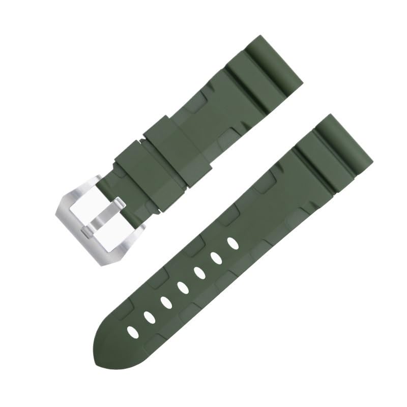 Bracelet montre sport 22mm étanche en caoutchouc fluoro pour l'été
