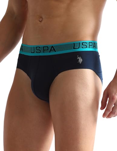 Image of U.S. Polo ASSN. Mens OEB04 Solid Cotton Spandex Underwear Briefs - Pack of 1