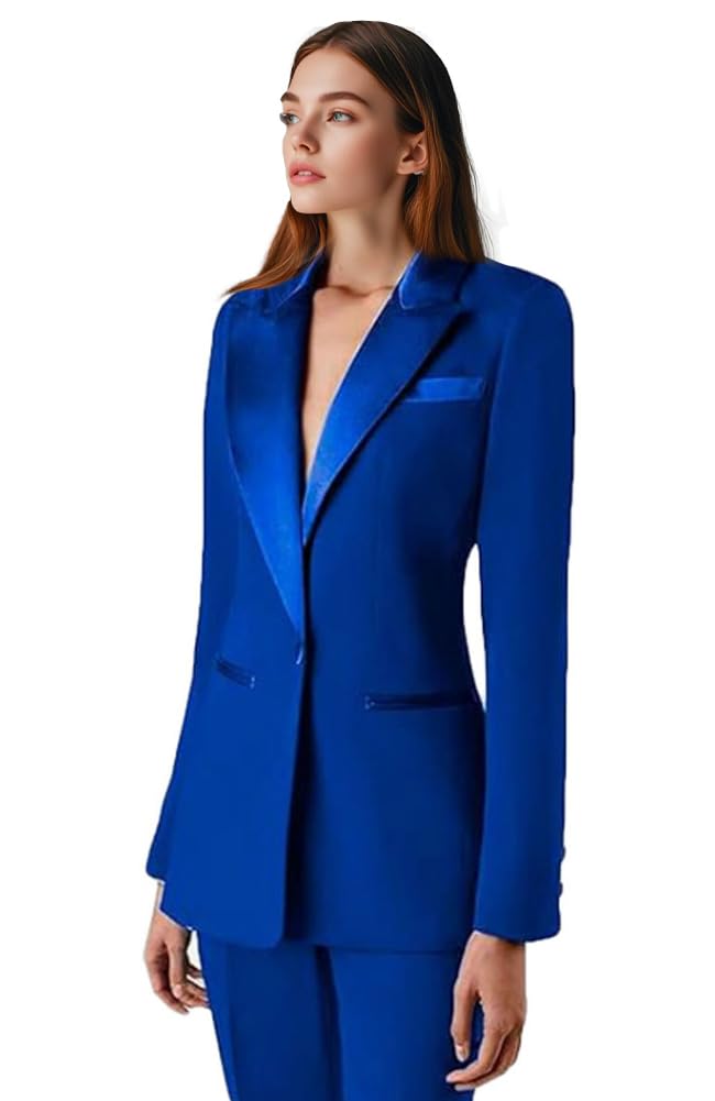 Costume deux pièces pour femme - Coupe ajustée - Blazer et pantalon - Tenue décontractée - Tenue de bal de fin d'année