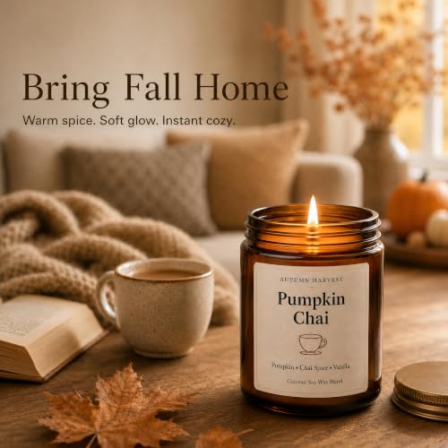Fall Scented Candle Set of 6, 7 oz Soy Candles for Home, Autumn Gift Set - Image 5