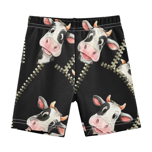 Joisal Cows Behind Open Zipper Toddler Girls Biker Shorts Cotton Under Dress Shorts Print 4t Kids Clothes
