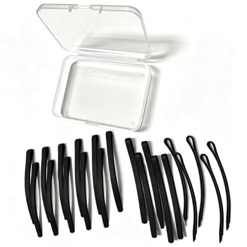 Curved Bobby Pins, Black Matte Metal Bobby Pin for Women Thick Hair