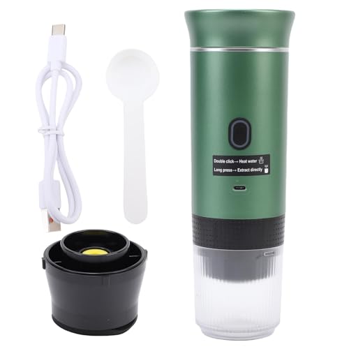 ZIXINNKC De Cápsulas Portátil 72W 120ML Taza Completamente Automática Máquina De Café Molido Al Aire Libre para Viajes En Casa (Verde)