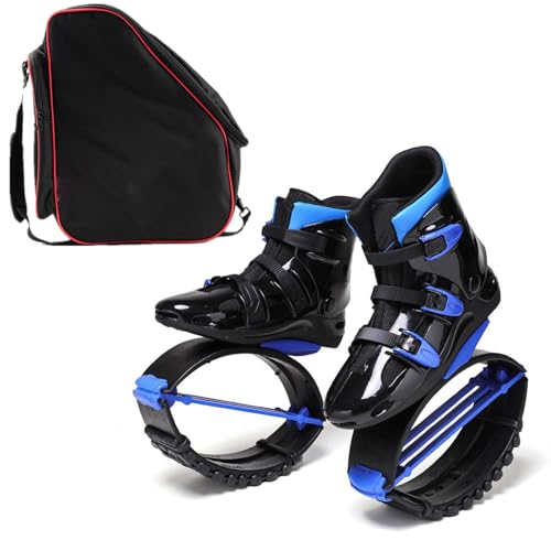 Jumps Botas Zapatos Bounce Moon con Bolsa de Almacenamiento, Zapatos para Saltar Canguro, Zapatos para Ejercicio, Botas Deportivas, Saltos, Mujeres, Hombres, Adultos, XX-L 42-44 EU (Color : Black+BLU