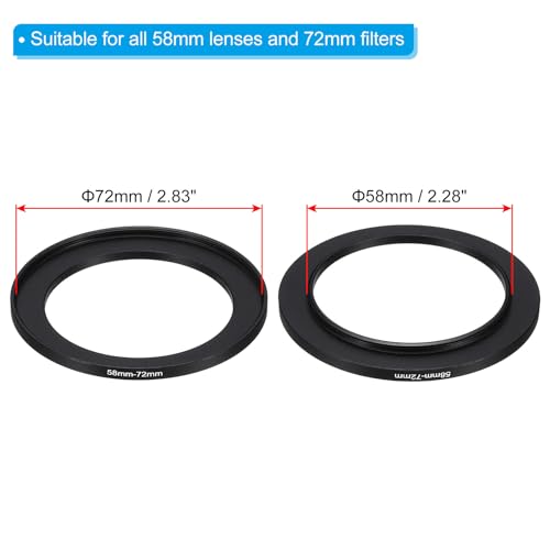 PATIKIL 58mm-72mm Metal Step Up Ring with Cleaning Cloth - Image 2