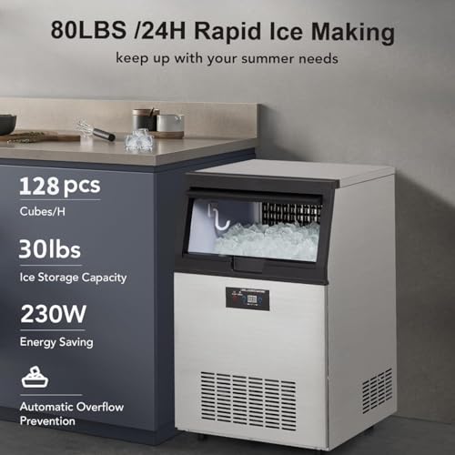 Fabricadora de hielo comercial de acero inoxidable 100 lbs miniatura 2