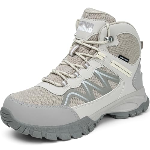 Image of R CORD Women's Hiking Boots, Waterproof Lightweight Trail Shoes with Non-Slip Grip, Comfortable Mid-Cut Outdoor Boots for Hiking, Camping, Travel & Everyday Adventures