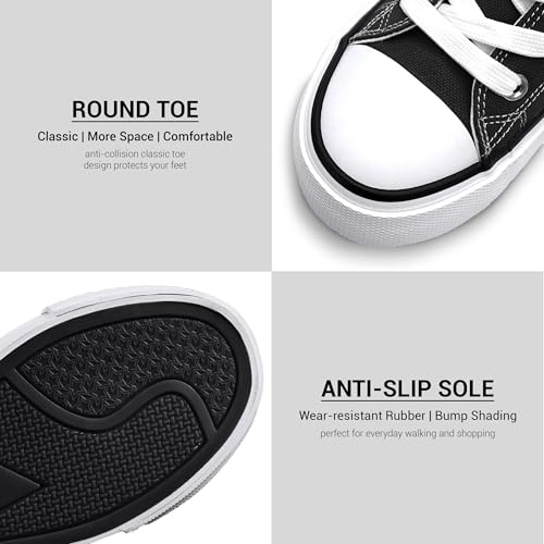 Platform Sneakers for Women 2 Inches Height Boost Hidden Wedge Sneakers, Height Increase Canvas Heel Sneakers Fashion White Sneakers for Women and Girls4