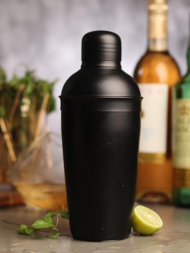 Image of Car-O-Bar Black Bar kit | Bar Set for Home - 4 pcs Bartender Kit : Cocktail Shaker, Jigger, Wine & Beer Bottle Opener & Ice Tong