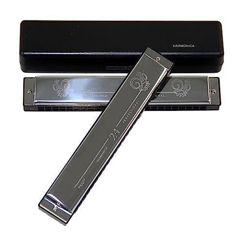 PacuM Harmonica par clé d’instrument 24 trous Accordé par octave Harmonica Harmonica Clé de C avec étui Harmonica - Les Beatles, Paul McCartney, John Lennon, RIngo Starr, George Harrison PacuM Harmonica par clé d'instrument 24 trous Accordé par octave Harmonica Harmonica Clé de C avec étui Harmonica