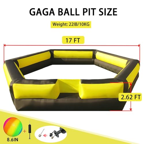17FT Gaga Ball Pit Portable,Inflatable Gaga Ball Pit with Blower for Indoor Outdoor School Family Activities Giant Inflatable Sport Games for Kids and Adult by Ninghaovov - Used condition - Image 7