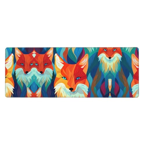 Tapis de souris renards colorés 30x80 cm pour protéger votre bureau