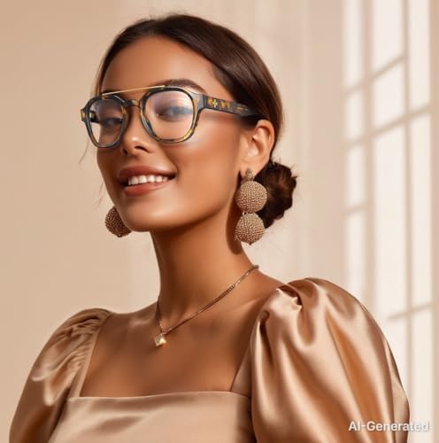 Image of VISOONE Retro Round Anti Eyestrain Metal Medium Eyewear Blue Light Blocking Glasses for Computer Gaming Women Man SANFORD