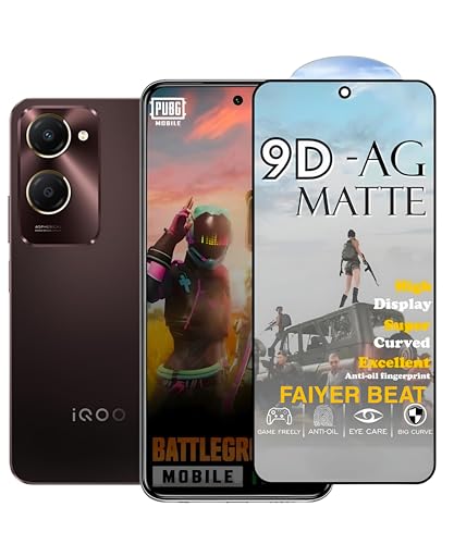 Image of Premium Tempered Glass for IQOO Z9 LITE (matte finish glass, Pack of 1) Full Screen Coverage gaming matte Screen Protector Guard (IQOO Z9 LITE)