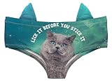 Babalet Women's 3D Funny Animal Look Underwears Sexy Naughty Briefs with Cute Ears (Lick Stick, Large)