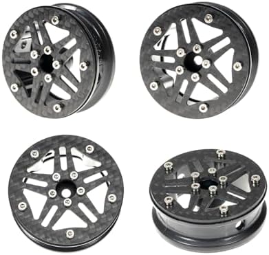 RampCrab Super Roues Beadlock 40,6mm Fibre Carbone – Compatibles SCX24, TRX4M, FCX24 – Style B