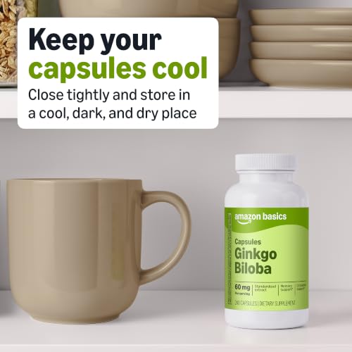Amazon Basics Standardized Extract Ginkgo Biloba Capsules, 60 mg, 240 Count - image 4