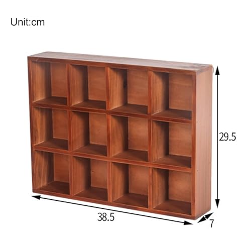 LOVIVER Holz mit 12 Fächern, Regal, schwebendes Regal zum Präsentieren von Miniaturen, Spielzeug und Zubehör,