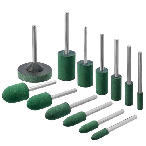 Mesee 39Pcs Rubber Polishing Bits Assorted Grinding Head Buffing Wheel 13 Sizes Buffer Abrasive Bits 3mm Mandrel Bullet Cylinder Disc Shaped Polishing Burrs Bit Kit for Dremel Rotary Tools - Image 2