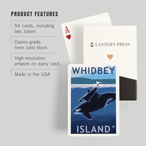 Baraja de 52 cartas tamaño póker Orca y Cría miniatura 3