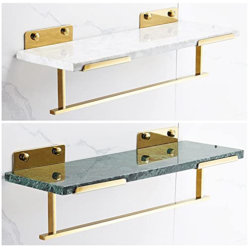 XXIOJUN Marble and Stainless Steel Floating Wall Shelves #TOP22