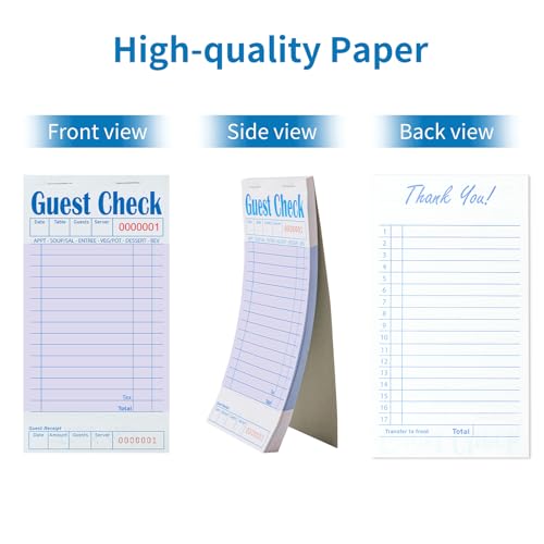 Bloc-notes de serveur pour restaurants et grands événements - Carnet de chèques d'invité - 4