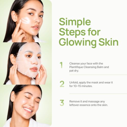 Image of PLANTIFIQUE Korean Sheet Mask, 5 Pack - Calming & Soothing Face Masks with Centella Extract, Niacinamide & Hyaluronic Acid - Mascarillas Faciales