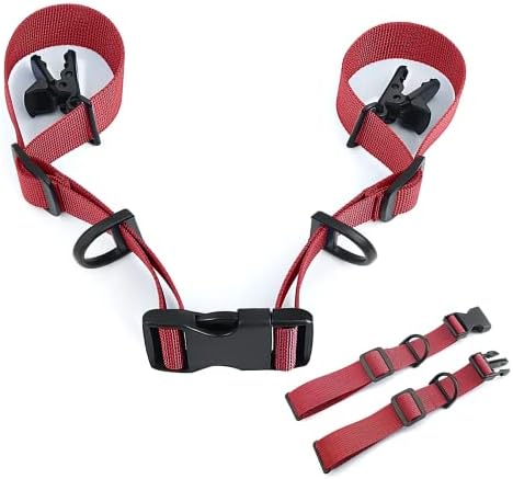 Ikerall 2 Pack Adjustable Backpack Sternum Straps Chest Belt Hardness Strap with Anti-Slip Fixed Clips and Quick Release Buckles for Camping Hiking Jogging(2 Pack/Red)