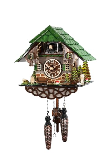 Pendule à coucou Engstler en quartz de la Forêt-Noire authentique