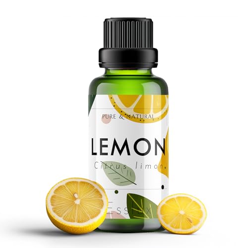 Image of Esslux Lemon Essential Oil | 100% Pure Natural Oil for Skin, Cleaning & Diffuser | Ideal for Aromatherapy, Soap Making & DIY Projects | Refreshing Citrus Scent, 60 ML