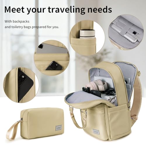 Image of LARVENDER Luggage Sets Spinner Suitcase Hardshell Expandable Carry On | ABS+PC Checked Luggage with Backpack, Suitcase Set for Women, Spinner Wheels,Durability, Lightweight,22x14x9 Airline Approved