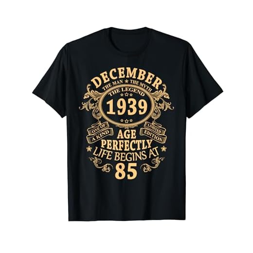 Regalo 85 Años Hombre Mujer Fabricado En Diciembre 1939 Camiseta