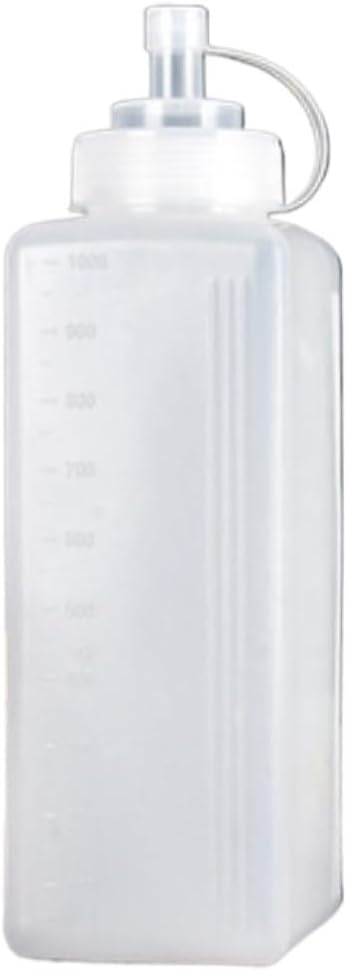 Squeeze Bottle Large -Caliber Square Squeeze Bottle Wide -Mouth Seasoning Sauce 5 Pieces Set Dinnerware(800ml)